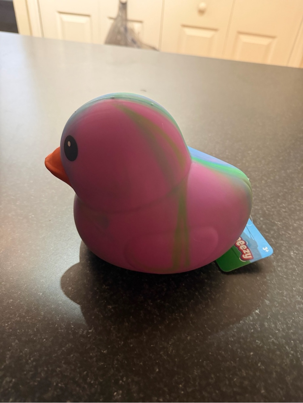 SMITH Multicolor Swirl Rubber Duck — Pink, Green, Blue